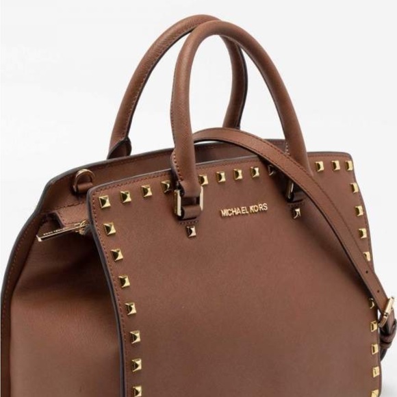 Michael Kors Selma Stud Large Brown Tote - Excellent Used Condition - Picture 2 of 16